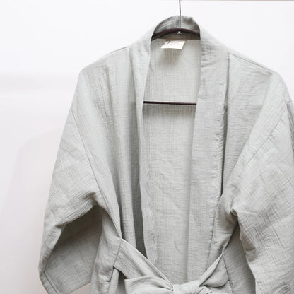 Kimi Cotton Kimono With Belt - Sage Green - Waha Lifestyle