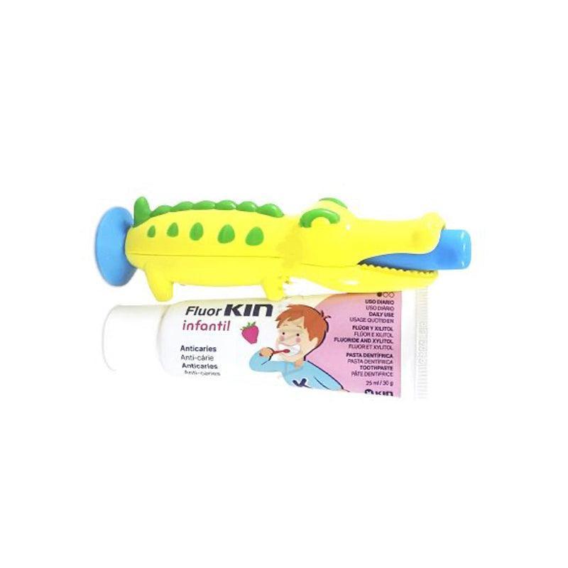 Kin Children Toothbrush + Toothpaste Crocodile Travel Kit - Waha Lifestyle