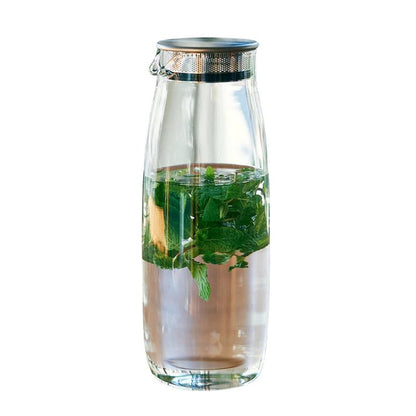 Unitea Heat-Resistant Glass Water Carafe with Lid - 1.1L