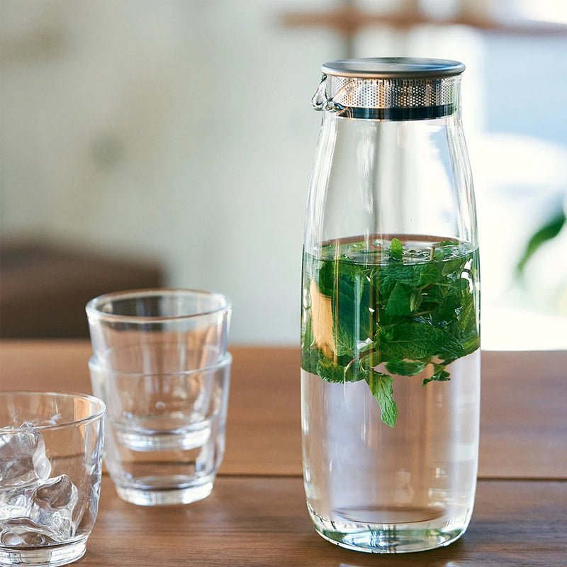 Unitea Heat-Resistant Glass Water Carafe with Lid - 1.1L