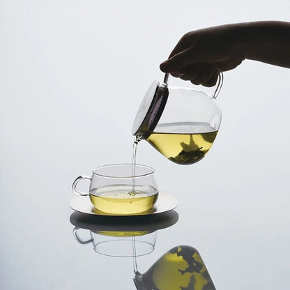 Unitea One Touch Heat-Resistant Glass Teapot with Strainer