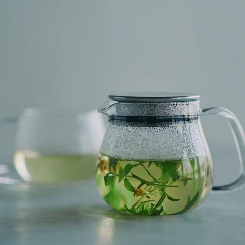Unitea One Touch Heat-Resistant Glass Teapot with Strainer