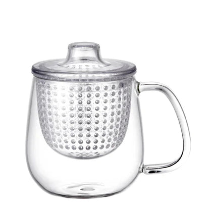 Unitea Uni Mug Heat-Resistant Glass Mug with Strainer Lid