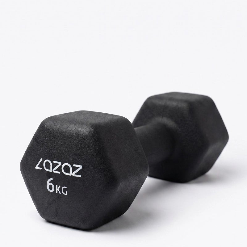 Dumbellix Neoprene Hex Dumbbell with Non-Slip Grip – 6kg