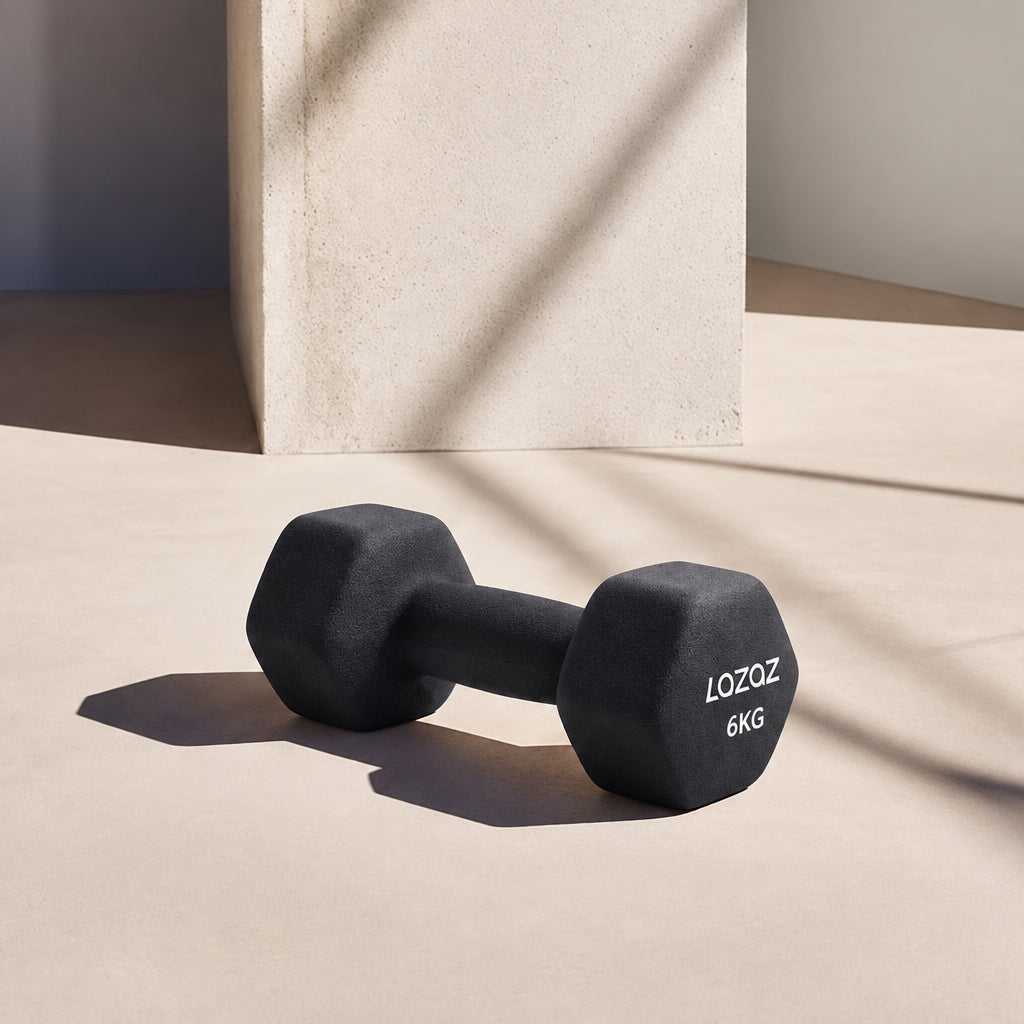 Dumbellix Neoprene Hex Dumbbell with Non-Slip Grip – 6 kg
