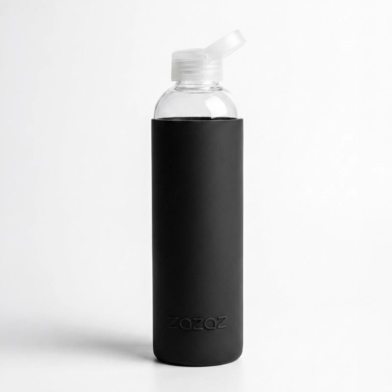 LAZAZ Pursip Borosilicate Glass Water Bottle with Silicone Sleeve – 1L in Kuwait - Waha Lifestyle