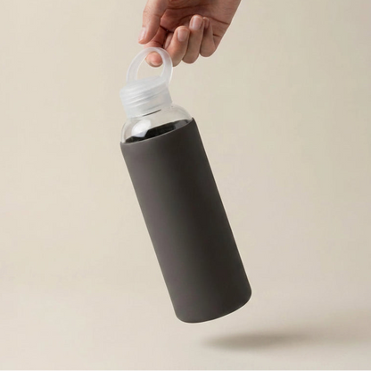 LAZAZ Pursip Borosilicate Glass Water Bottle with Silicone Sleeve – 1L in Kuwait - Waha Lifestyle