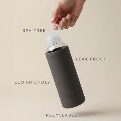 Pursip Borosilicate Glass Water Bottle with Silicone Sleeve – 500ml