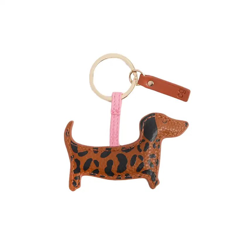 Leopard Print Sausage Dog Keyring - Waha Lifestyle