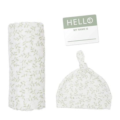 Bamboo Hat &amp; Swaddle Blanket Set Newborns &amp; Babies