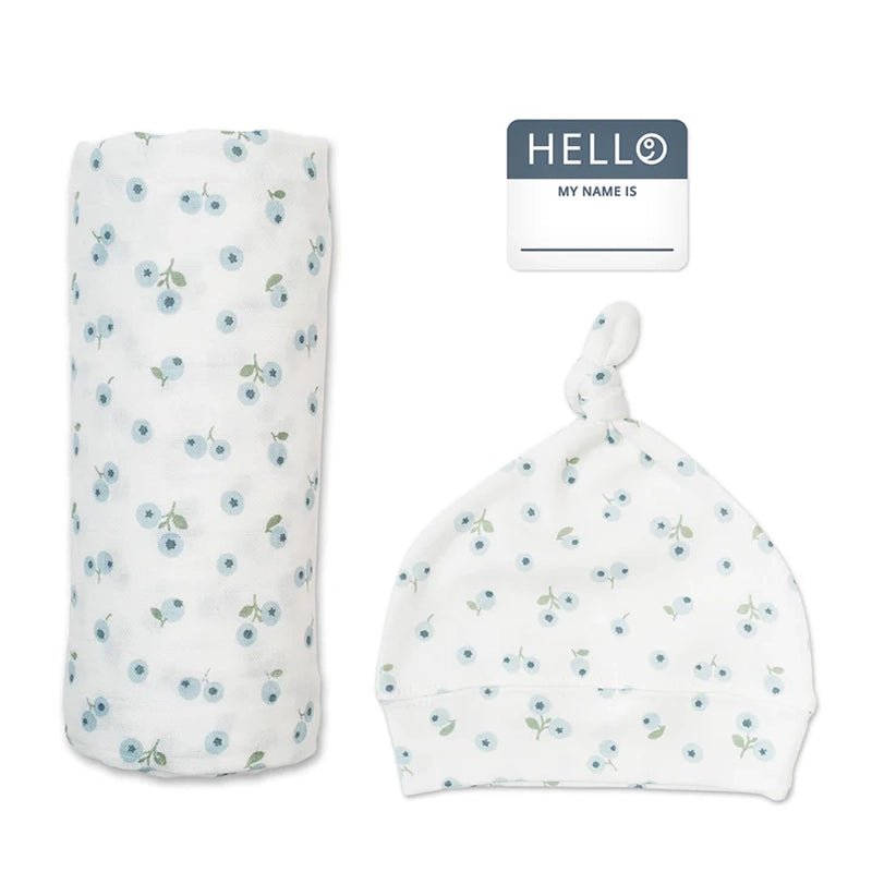 Bamboo Hat &amp; Swaddle Blanket Set Newborns &amp; Babies