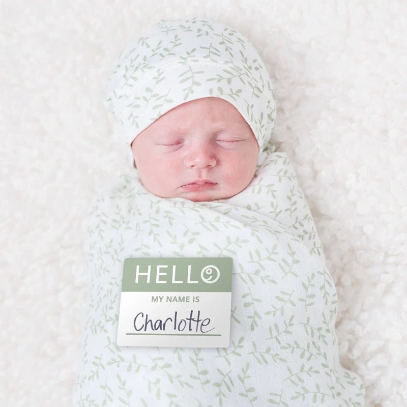 Bamboo Hat &amp; Swaddle Blanket Set Newborns &amp; Babies