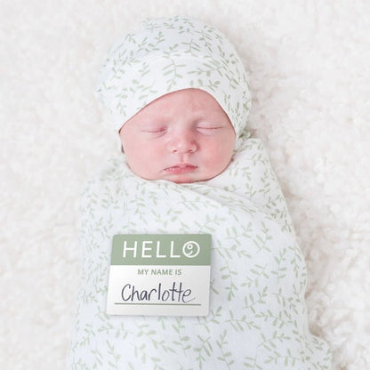 Bamboo Hat &amp; Swaddle Blanket Set Newborns &amp; Babies
