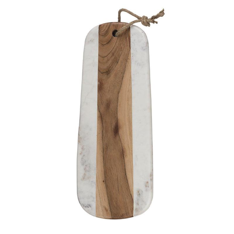 Marble & Acacia Wood Panel Serving Board with Hanging Loop - Waha Lifestyle
