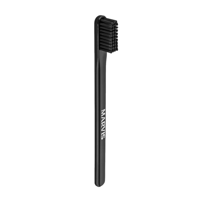 Black Toothbrush – Medium Nylon Bristles with Protective Cap