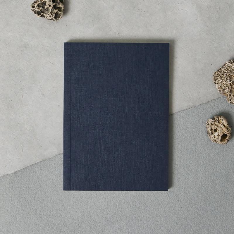 Matere Layflat Embossed A5 Notebook - Navy Linen - Waha Lifestyle