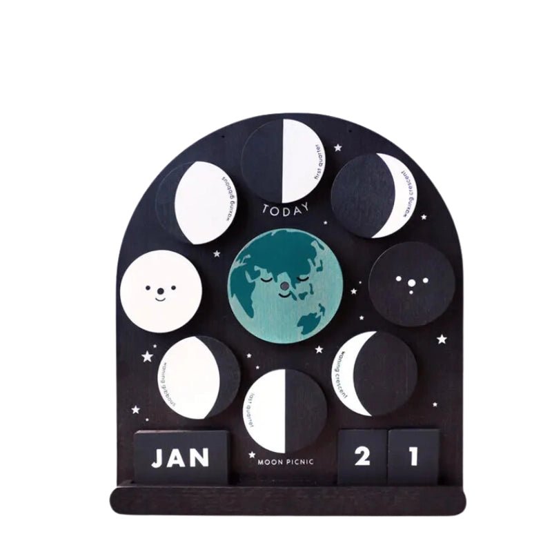 Me &amp; The Moon - Moon Phase Wooden Calendar - Waha Lifestyle