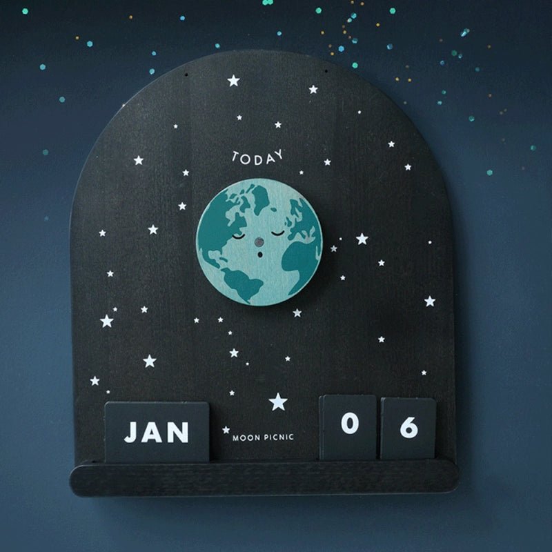 Me &amp; The Moon - Moon Phase Wooden Calendar - Waha Lifestyle