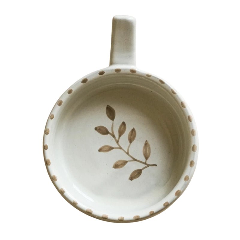 Hand-painted Ceramic Botanic Olive Dish