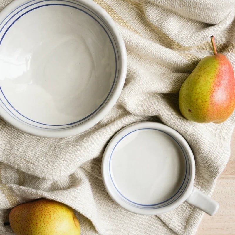 Hand-painted Ceramic Breton Stripe Olive Dish