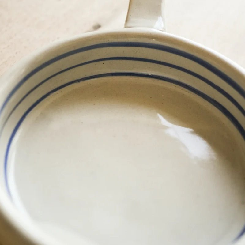 Hand-painted Ceramic Breton Stripe Olive Dish