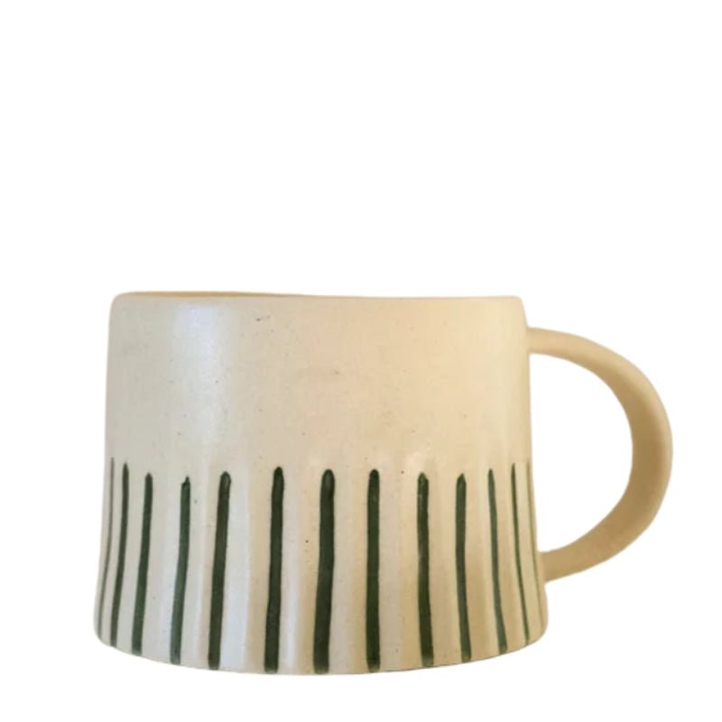 Ridged Painted Ceramic Mug - 250ml