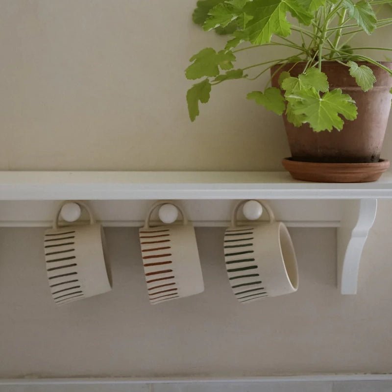 Ridged Painted Ceramic Mug - 250ml