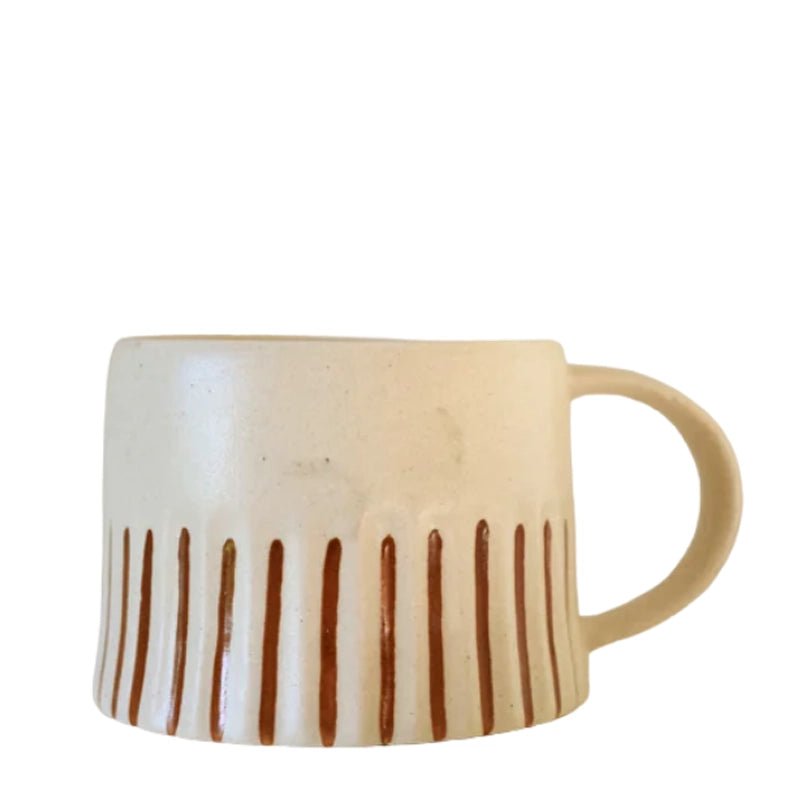 Ridged Painted Ceramic Mug - 250ml