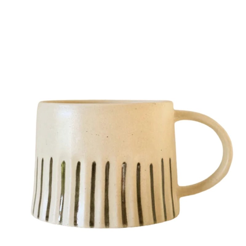 Ridged Painted Ceramic Mug - 250ml