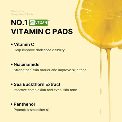 Deep Vita C Vitamin C Brightening Toner Pads - 70pcs