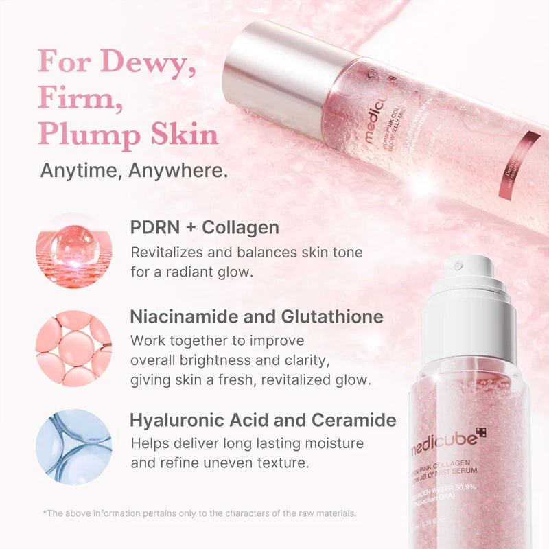 PDRN Pink Collagen Glow Jelly Mist Serum - 100ml