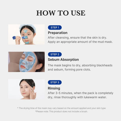 Zero Pore Blackhead Mud Facial Mask for Deep Pore Care - 100g