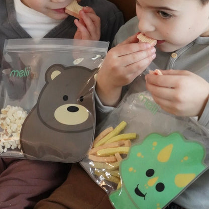 Kids EVA Reusable Leakproof Snack Bags for Food Storage - 4pcs