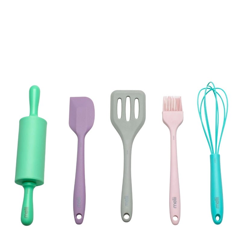 Kids Silicone Mini Baking Tools Set for Little Chefs - 5pcs
