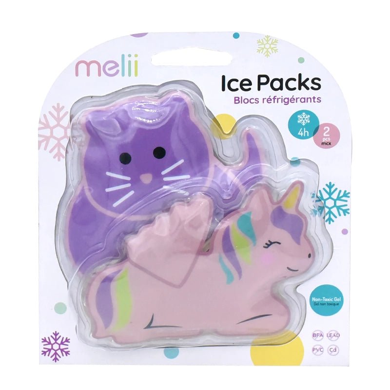 Reusable Gel Ice Packs for Kids Lunch Boxes &amp; Bags - 2pcs