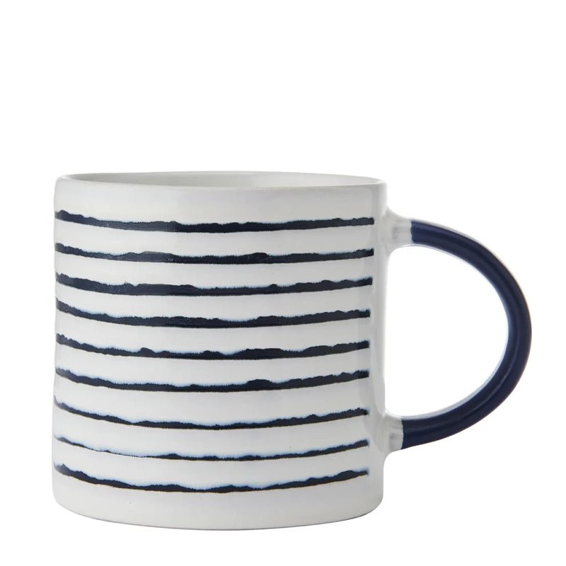 Horizontal Stripe Stoneware Coffee Mug - 390ml