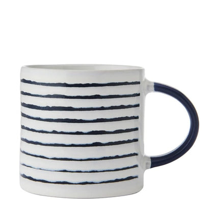 Horizontal Stripe Stoneware Coffee Mug - 390ml