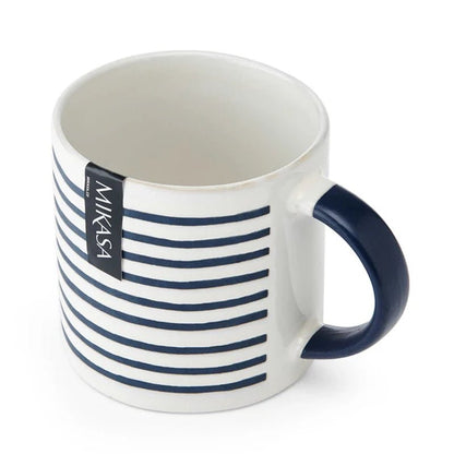 Horizontal Stripe Stoneware Coffee Mug - 390ml