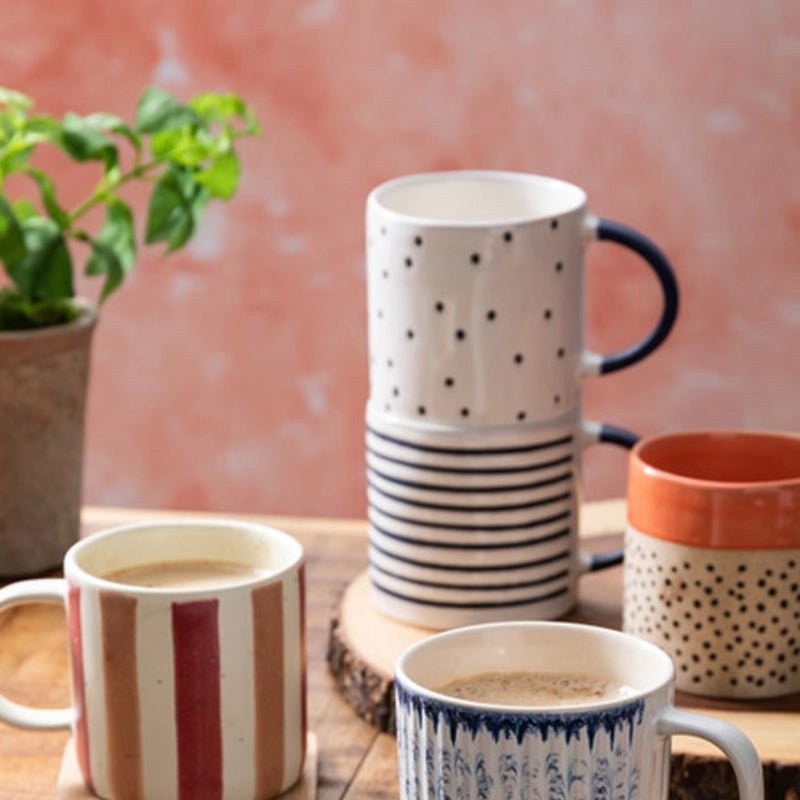 Spotty Stoneware Coffee Mug - 390ml