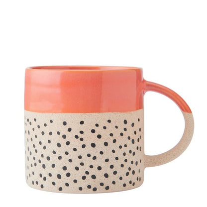 Wax Resist Orange Glaze Coffee Mug - 390ml