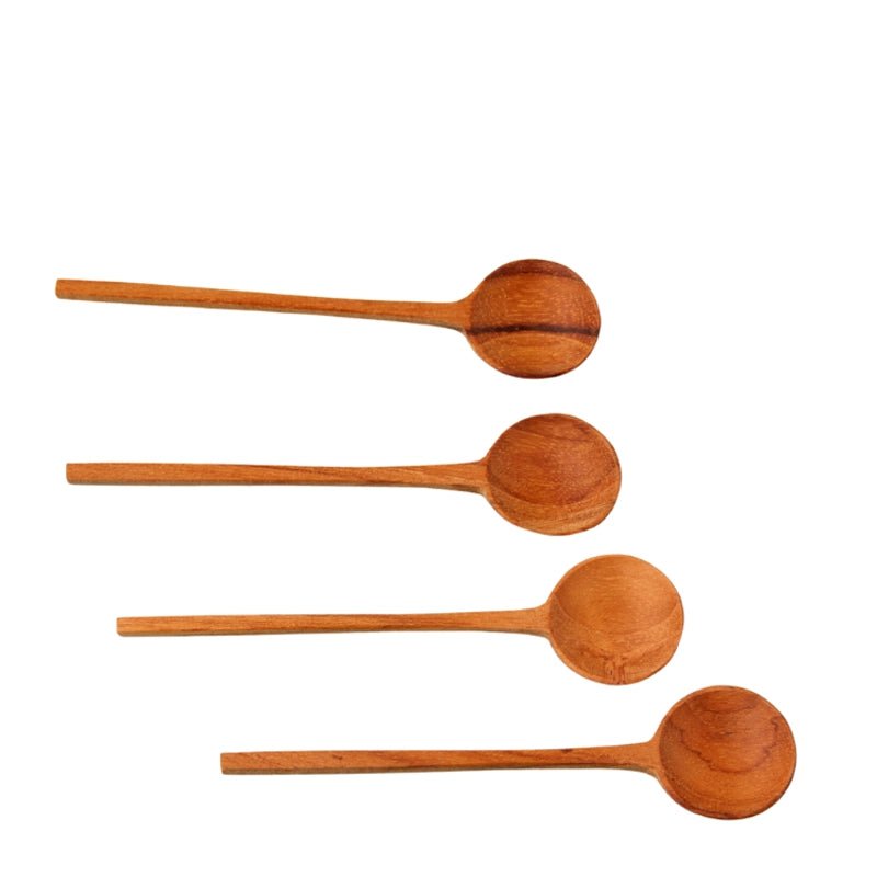 Mini Handmade Wooden Thin Spoon Set - 4pcs - Waha Lifestyle