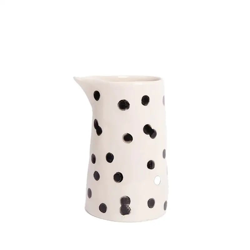 Mono Dotty Hand - Painted Stoneware Milk Jug - Waha Lifestyle