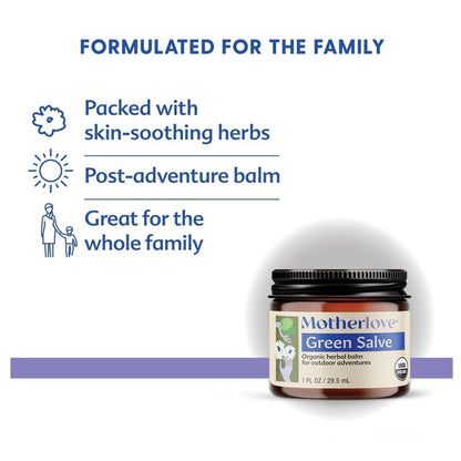 Green Salve Organic Herbal Balm for Outdoor Skin Care - 29.5ml
