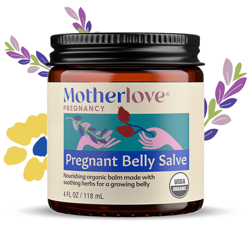 MOTHERLOVE Pregnant Belly Salve Organic Herbal Balm for Stretching Skin - 118ml in Kuwait - Waha Lifestyle