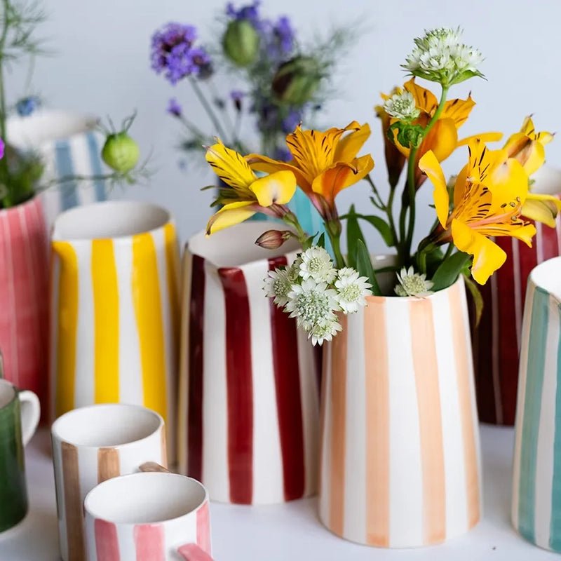 Ceramic Creamer with Candy Stripes - 350ml