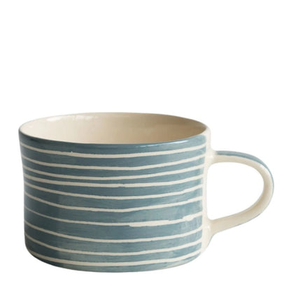 Handmade Ceramic Coffee Mug  with Sgraffito Stripe - 300ml