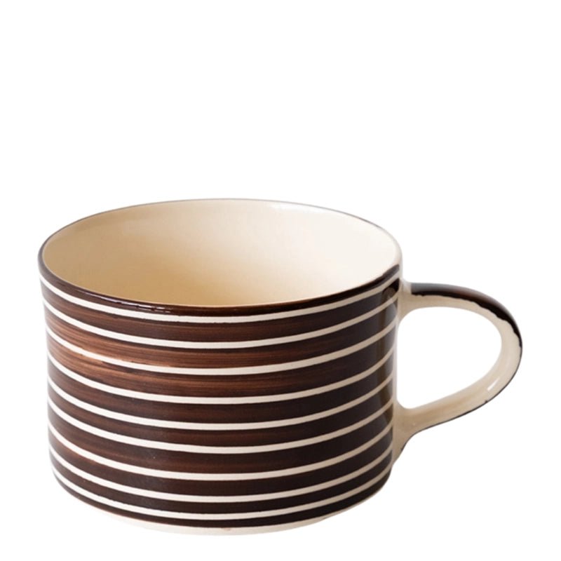 MUSANGO Handmade Ceramic Coffee Mug with Sgraffito Stripe - 300ml in Kuwait - Waha Lifestyle
