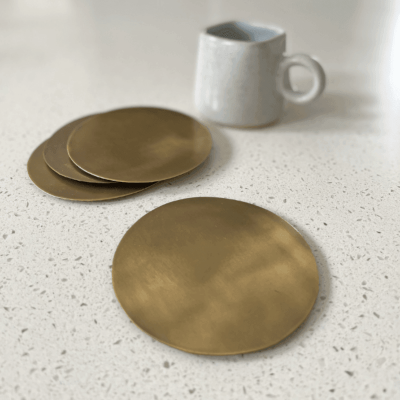 MW Home Brass Coaster - 4pcs - Waha Lifestyle