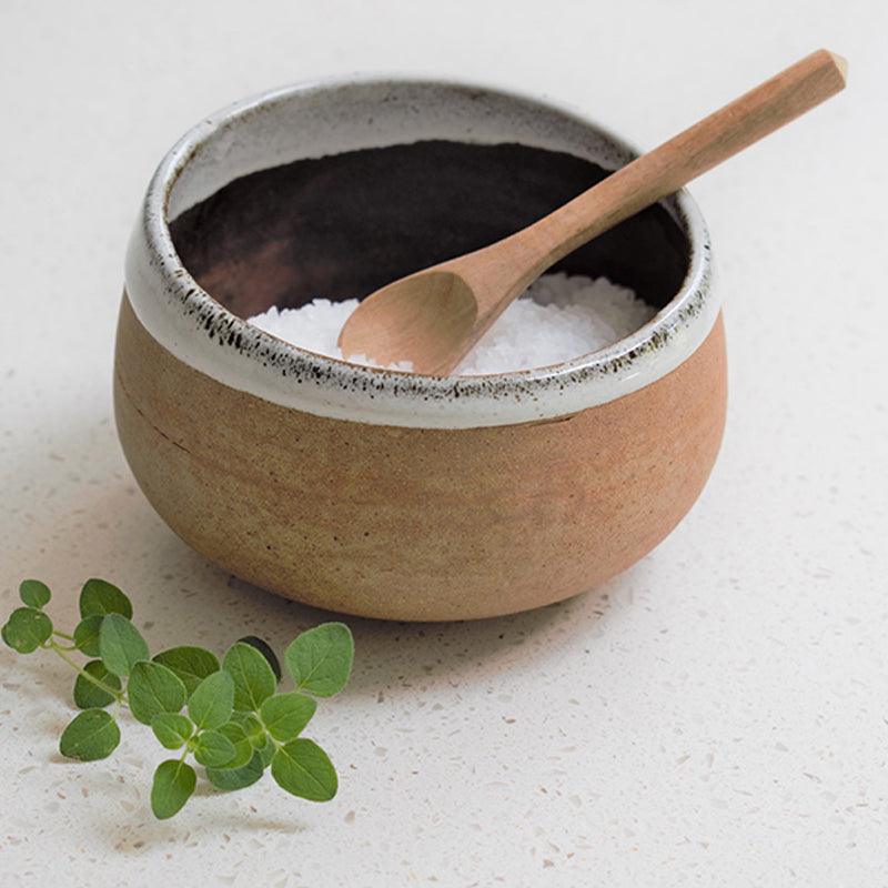 MW Home Ceramic Salt Cellar With Wooden Spoon - Waha Lifestyle