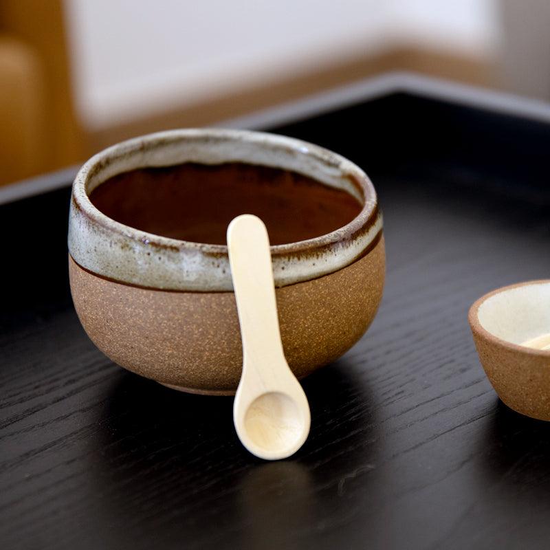 MW Home Ceramic Salt Cellar With Wooden Spoon - Waha Lifestyle